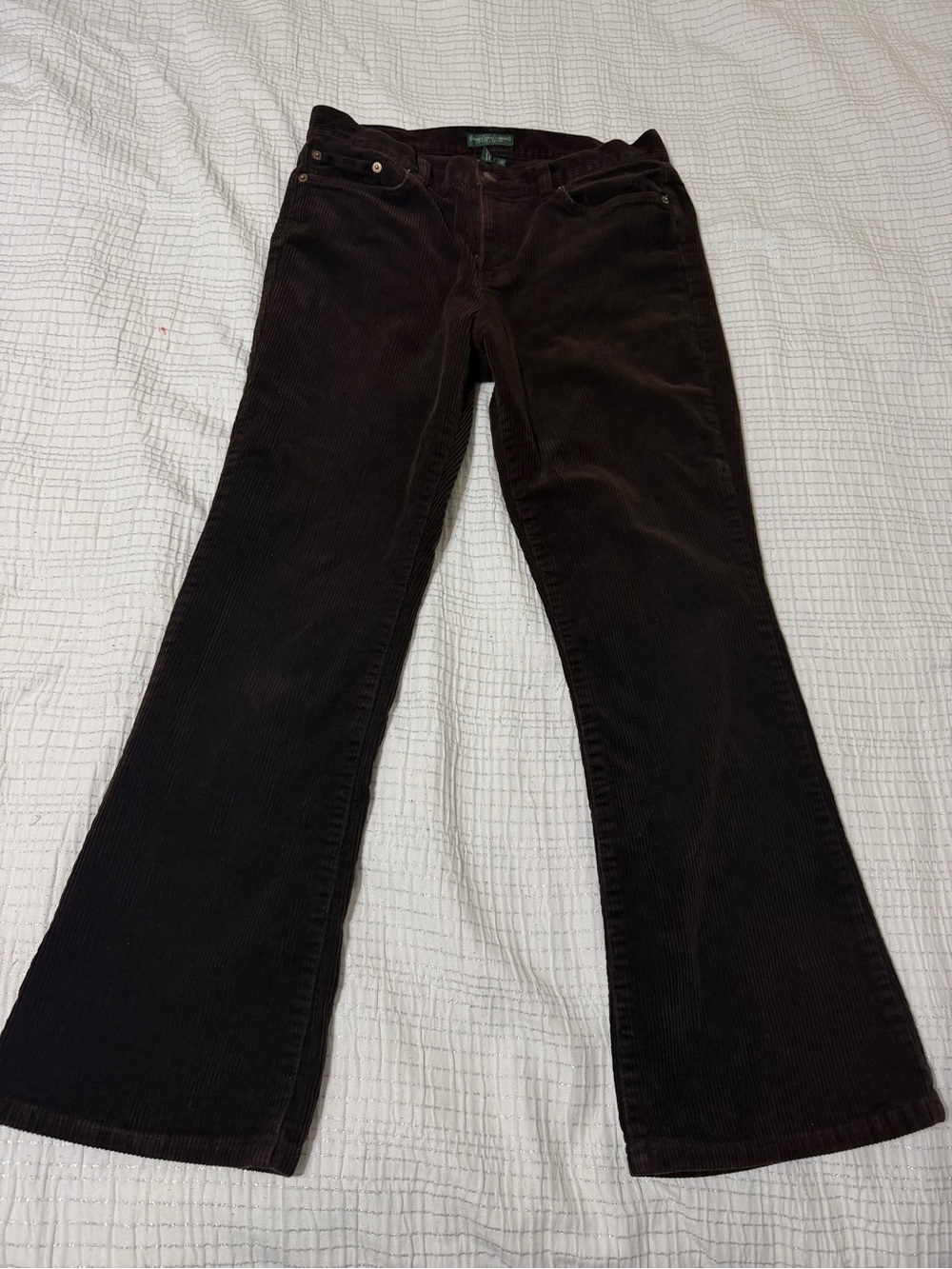Ralph Lauren Women's Brown Corduroy Flare Jeans